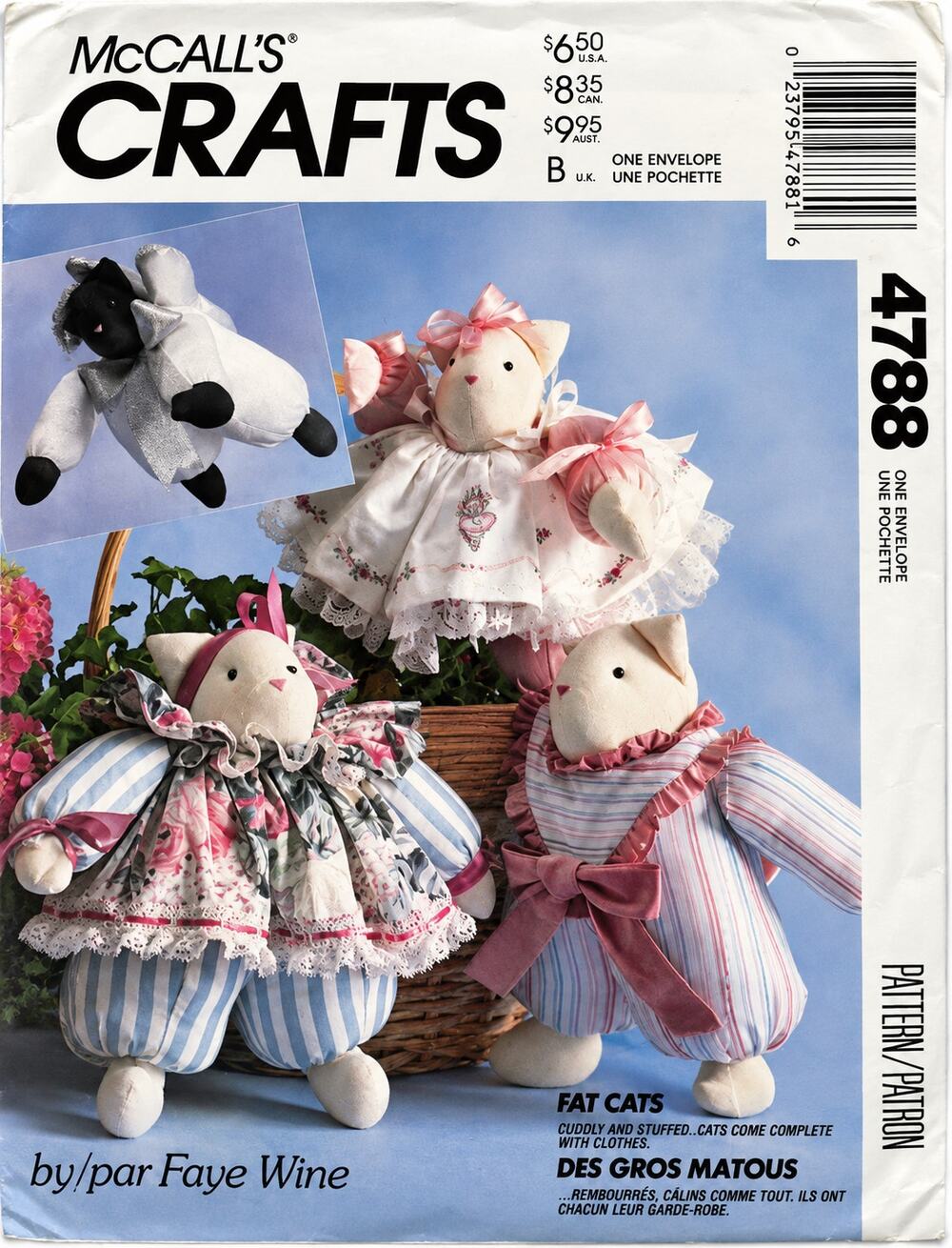 Fabulous OOP McCALLS CRAFTS 4788 Fat Cats Dolls & Clothes PATTERN Cut